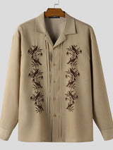 Men's Casual Embroidery Long Sleeve Shirt SKUL41023