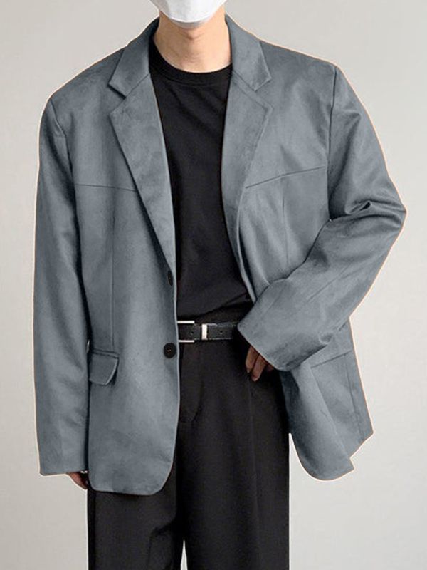 Men's Suede Casual Long Sleeve Blazer SKUL30277