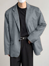 Men's Suede Casual Long Sleeve Blazer SKUL30277