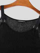 Mens Striped Textured Fitted Sleeveless Tank SKUL01119