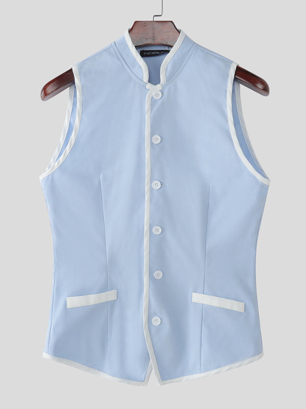 Men's Colorblock Casual Waistcoat SKUL21133