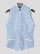 Men's Colorblock Casual Waistcoat SKUL21133