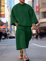 Men's Solid Color Minimalist Casual Two Pieces Outfit SKUL45297