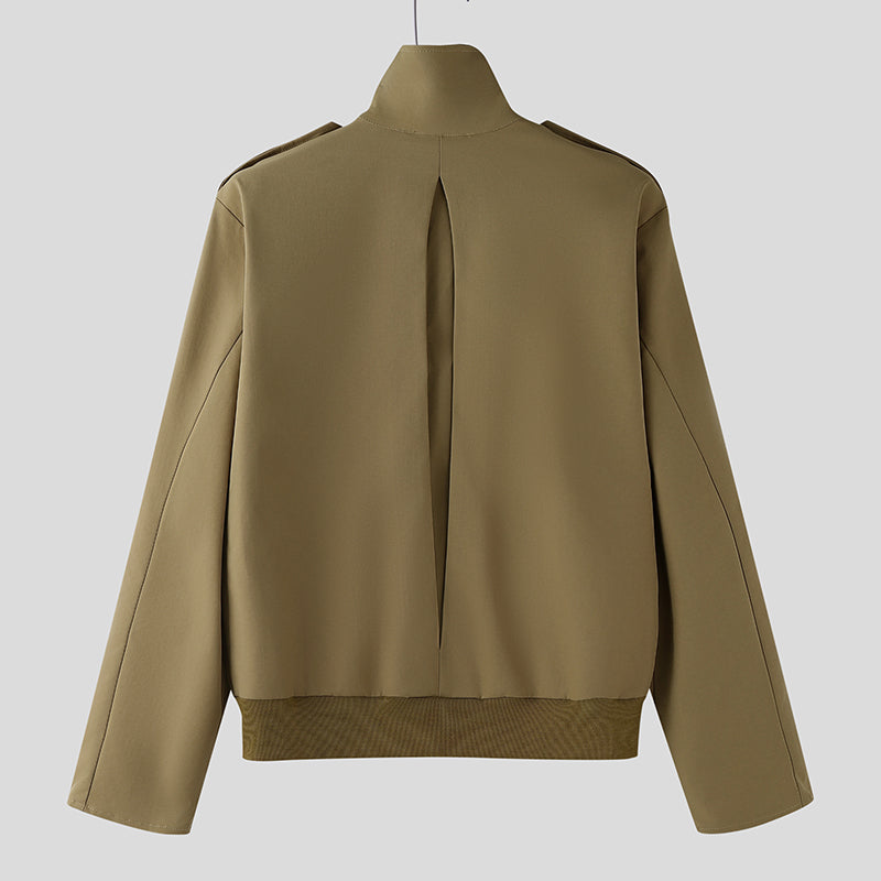 Men's Solid Biker Style Long Sleeve Jacket SKUL32036