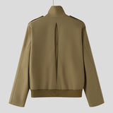 Men's Solid Biker Style Long Sleeve Jacket SKUL32036