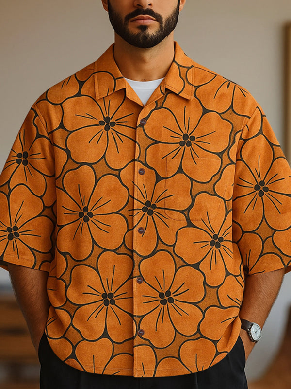 Men's Floral Print Short Sleeve Shirt SKUL20223