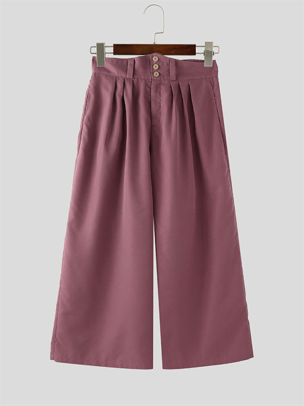 Mens Solid Color High-Waisted Casual Pant SKUL18616