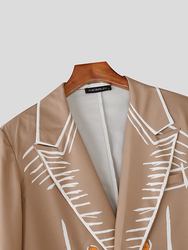 Men's Contrast Color Outline Two Pieces Outfit SKUL29589