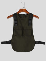 Men's Avant-Garde Deconstructed Tactical Harness Chest Rig Utility Waistcoat SKUL63094