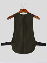 Men's Avant-Garde Deconstructed Tactical Harness Chest Rig Utility Waistcoat SKUL63094