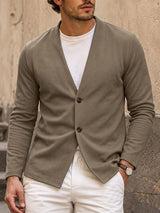 Men's Smart Casual Commute Collarless Knit Cardigan SKUL79229
