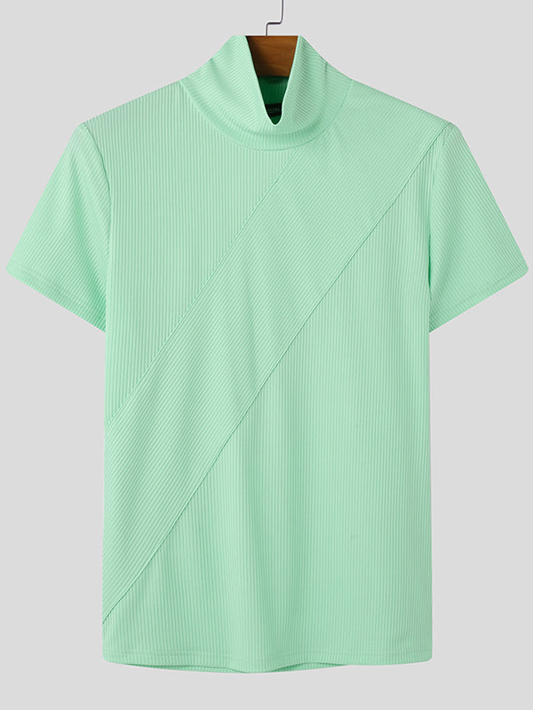 Mens Solid Textured Short Sleeve T-Shirt SKUL04390
