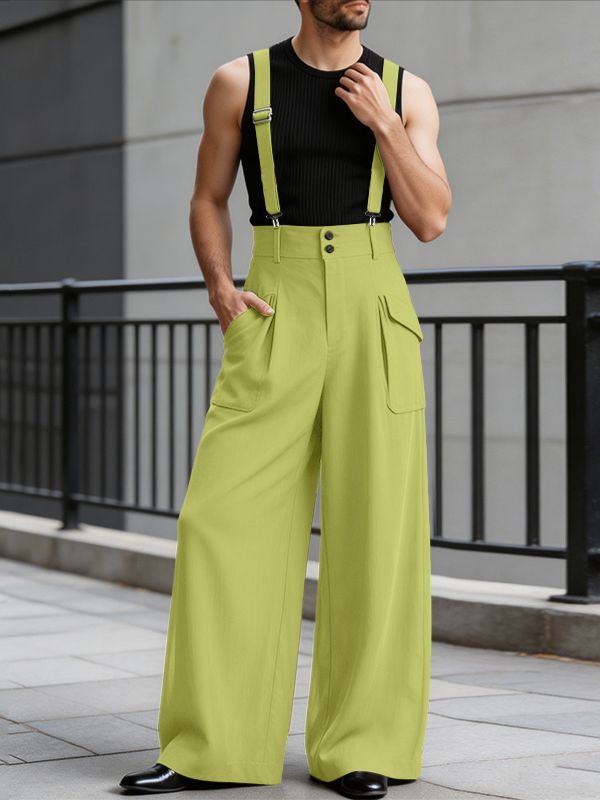Men's Avant-Garde High-Waisted Extreme Wide-Leg Jumpsuit SKUL66974