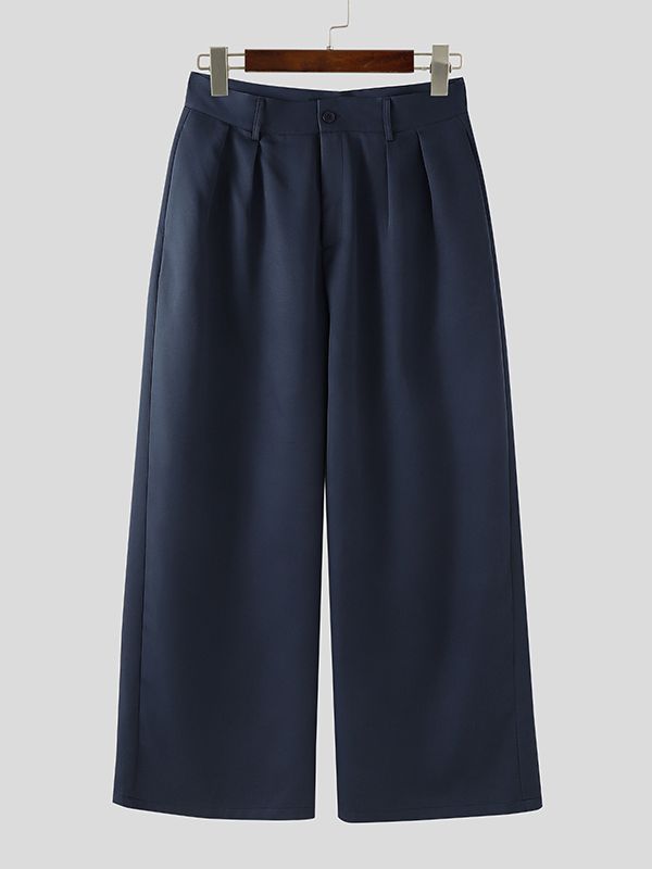 Men's Solid Wide Leg Casual Pant SKUL35234