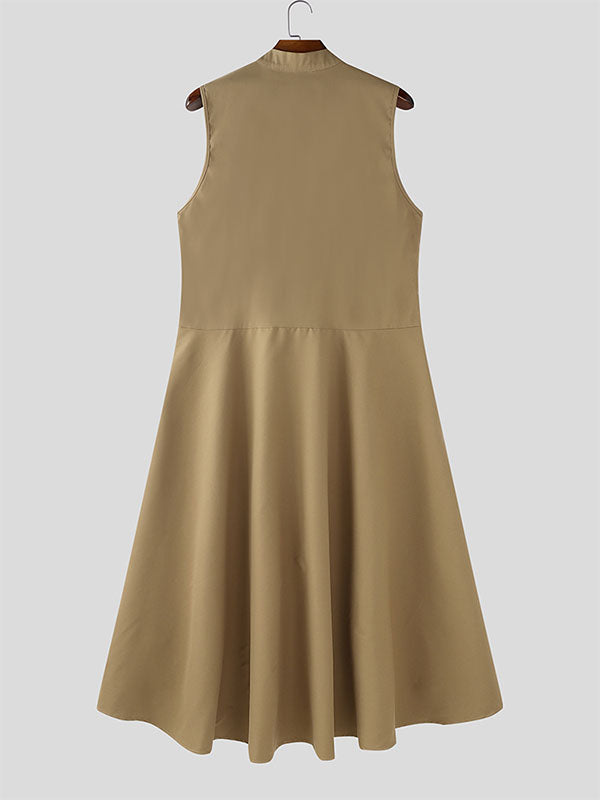 Mens Ruffled Patchwork Sleeveless Blazer SKUL22519