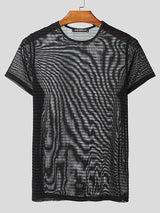 Mens Sheer Striped Short Sleeve T-Shirt SKUL05251
