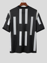 Mens Striped Crew Neck Short Sleeve T-Shirt SKUK35606