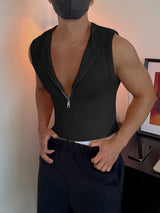 Men's Solid Color Textured Casual Tank SKUL41392