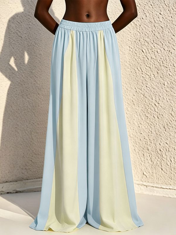 Men's Avant-Garde Tri-Color Block Flowing Palazzo Pant SKUL60084