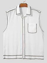Men's Outline Sheer Sleeveless Shirt SKUL17954