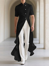 Men's Ruffle Hem Short Sleeve Blazer SKUL22526