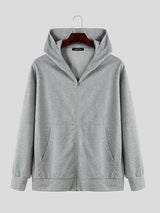 Mens Zip-Design Long-Sleeve Hoodie SKUK76314