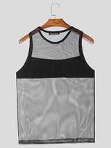 Mens Mesh Cutout Panel Tank SKUK97735