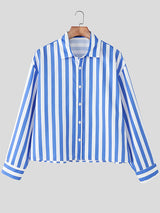 Men's Striped Casual Long Sleeve Shirt SKUL27335