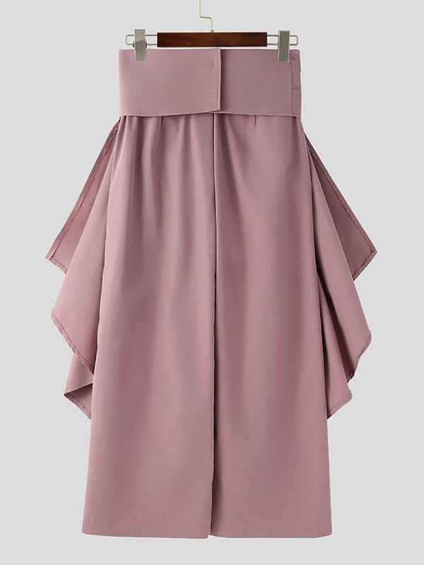 Men's Deconstructed Contrast Color Pleated Long Pant SKUL51889