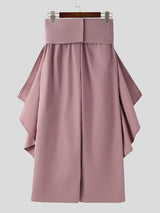 Men's Deconstructed Contrast Color Pleated Long Pant SKUL51889