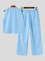 Mens Solid Color Casual Two Pieces Outfit SKUL15142