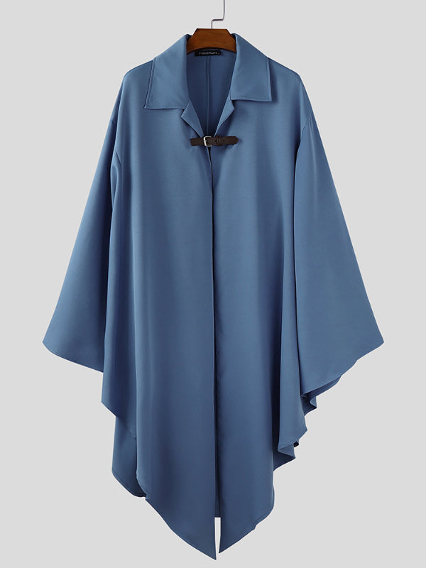 Men's Solid Long Lapel Cloak SKUL30453