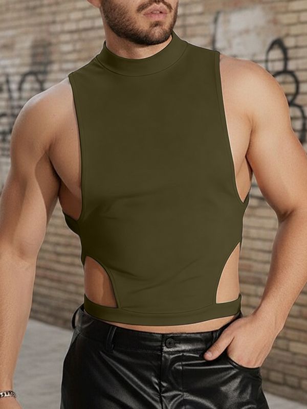 Men's Side Cutout Crew Neck Tank SKUL46518