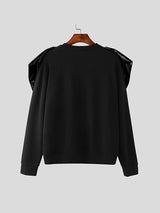 Mens Ruffle Patchwork Long Sleeve T-Shirt SKUK91172