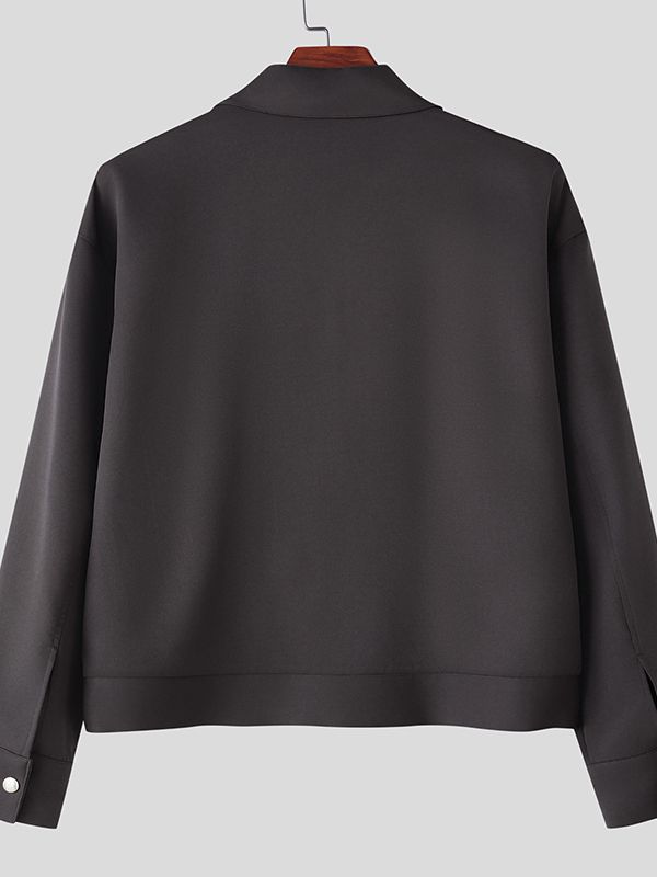 Men's Solid Color Casual Sleeve Jacket SKUL35227