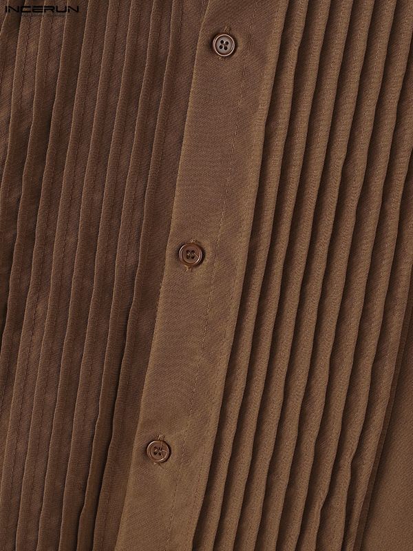 Men's Avant-Garde Accordion-Pleated Batwing Shirt SKUL50543