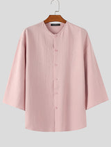 Mens Solid Textured Long Sleeve Shirt SKUL11791