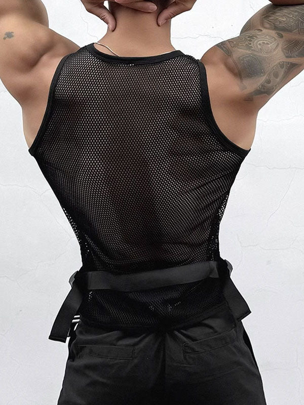 Mens Sexy Mesh Knit Sheer Tank SKUK74730