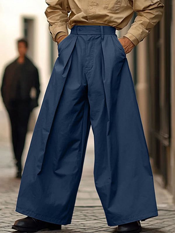 Mens Solid Color Wide-Leg Pant SKUL15171