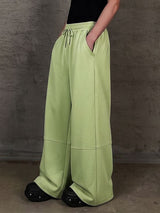 Men's Clean-Fit Casual City Walk Drawstring Elastic Waist Knee Seam Wide-Leg Sweatpant SKUL85930