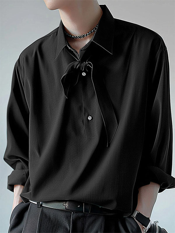 Mens Half Placket Collared Long Sleeve Shirt SKUK73518