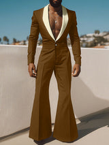 Mens Casual Contrast Color Wide-Leg Jumpsuit SKUL26058