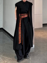 Men's Ribbon Waist Tie Long Shirt SKUL30495