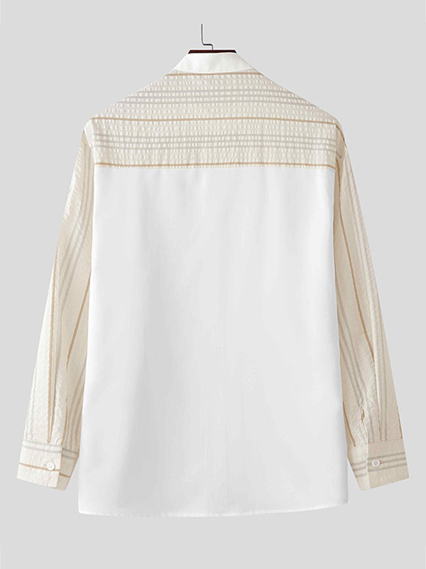 Mens Floral Print Striped Long Sleeve Shirt SKUL09891