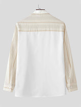 Mens Floral Print Striped Long Sleeve Shirt SKUL09891