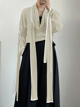 Men's Deconstructed Textured Ribbon Patchwork Contrast Color Shirt SKUL36608