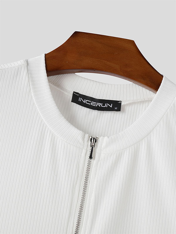 Mens Textured Zip-Up Sleeveless Tank SKUL01087