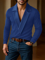 Men's Solid Color Knit Long Sleeve Sweater SKUL31942