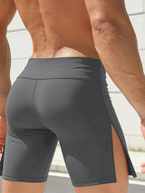Men's Gym Slim Fit High Waist Side Split Short SKUL63657