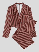 Men's Striped Cropped Two Pieces Outfit SKUL33060